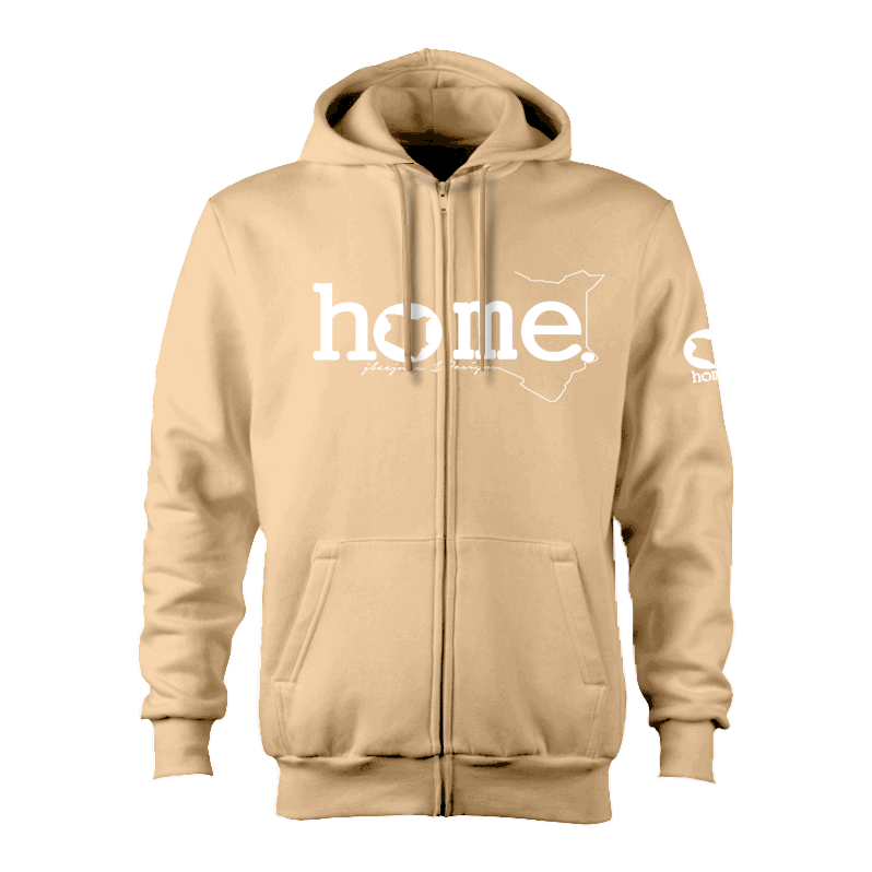 Zip-up Hoodie  - Light Brown (Heavy Fabric)