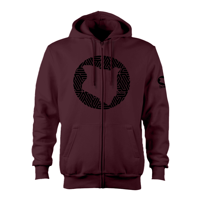 Zip-up Hoodie - Maroon (Heavy Fabric)