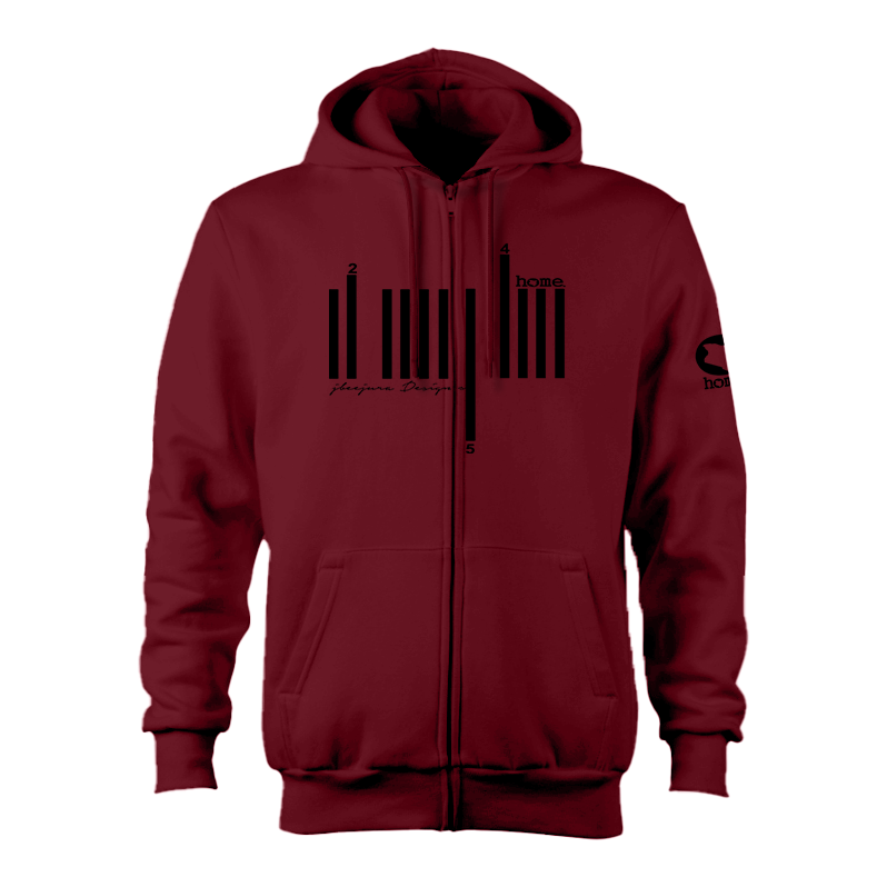 Zip-up Hoodie  - Maroon Red (Heavy Fabric)