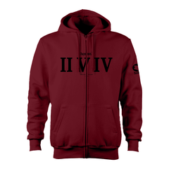 Kids Zip-Up Hoodie  - Maroon Red (Heavy Fabric)