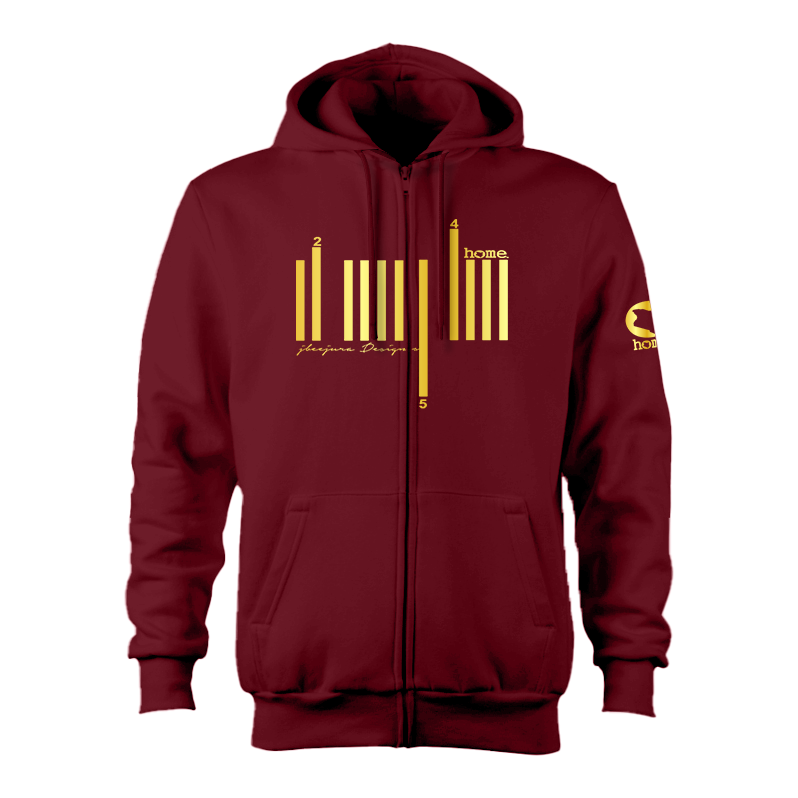 Zip-up Hoodie  - Maroon Red (Heavy Fabric)