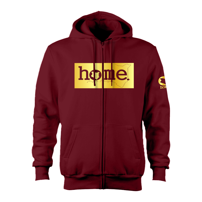 Zip-up Hoodie  - Maroon Red (Heavy Fabric)