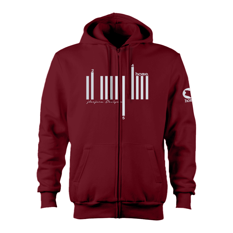 Zip-up Hoodie  - Maroon Red (Heavy Fabric)