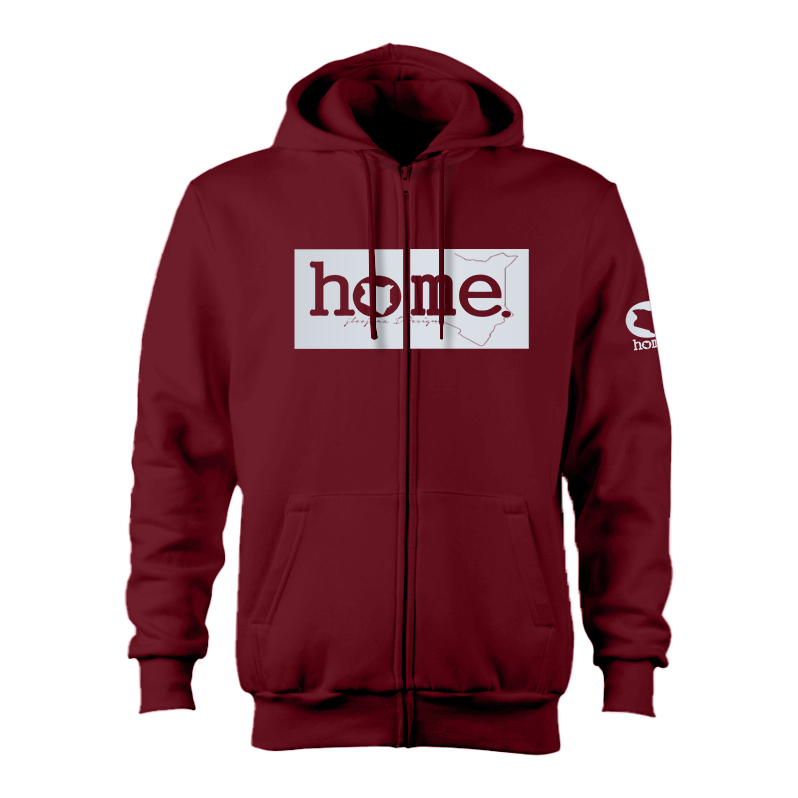 Zip-up Hoodie  - Maroon Red (Heavy Fabric)