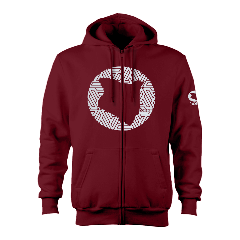 Zip-up Hoodie  - Maroon Red (Heavy Fabric)