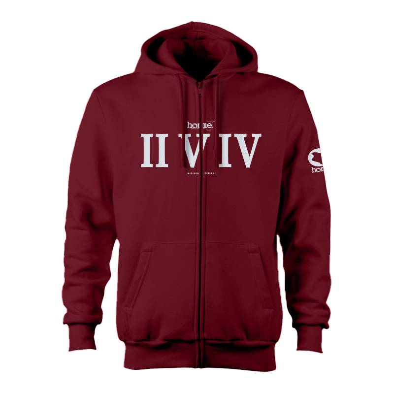 Kids Zip-Up Hoodie  - Maroon Red (Heavy Fabric)