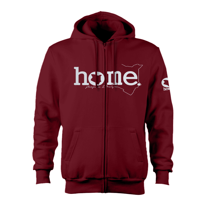 Kids Zip-Up Hoodie  - Maroon Red (Heavy Fabric)