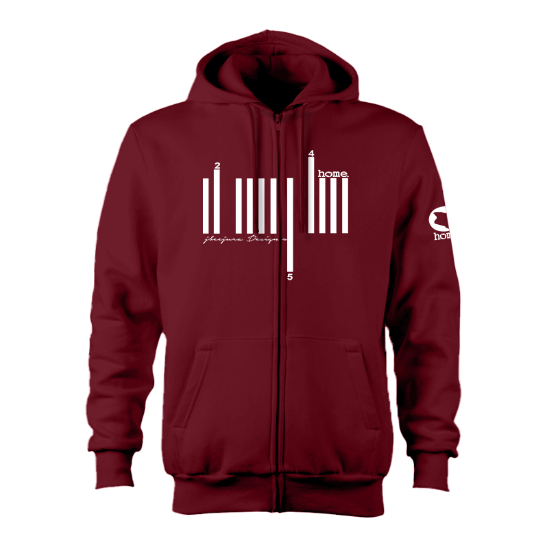 Zip-up Hoodie  - Maroon Red (Heavy Fabric)