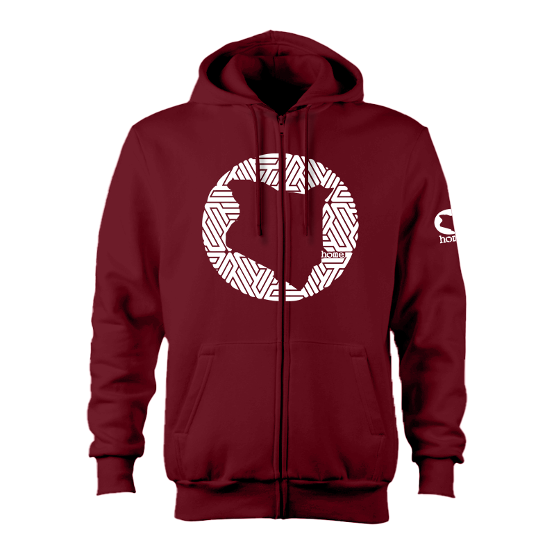 Zip-up Hoodie  - Maroon Red (Heavy Fabric)