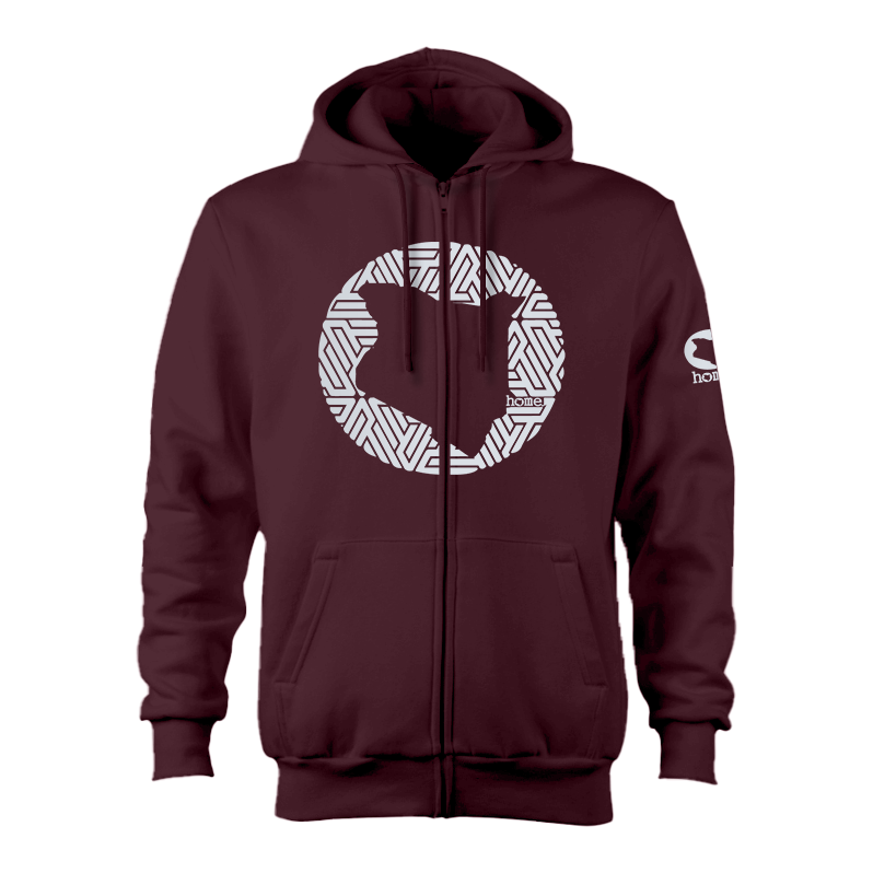 Zip-up Hoodie - Maroon (Heavy Fabric)