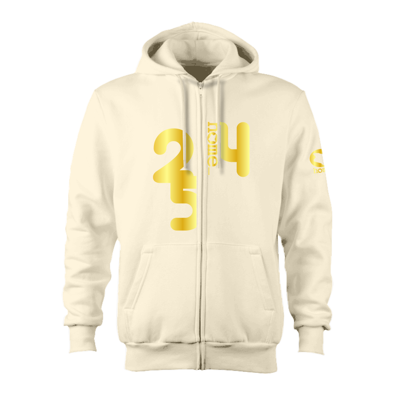 Zip-up Hoodie  - Off White (Heavy Fabric)