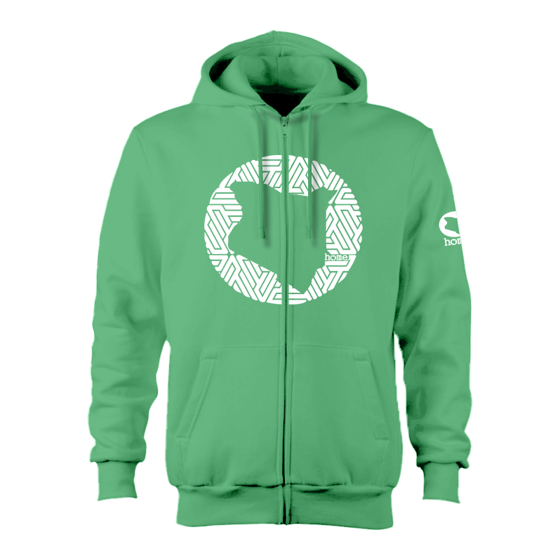 Zip-up Hoodie - Turquoise Green (Heavy Fabric)