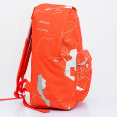 JBeeJura | home-254 orange classic map backpack- sideview