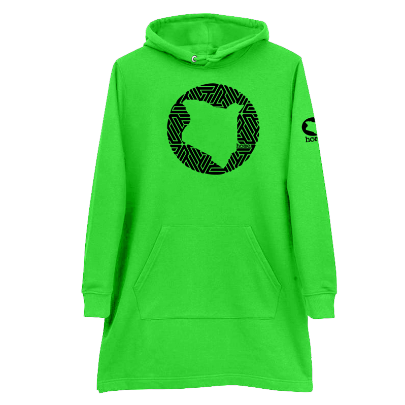 Hoodie Dress  - Lime Green (Heavy Fabric)