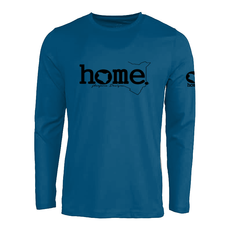JBeejura Designz | home_254 steel blue long sleeve t-shirt with a black classic words print.