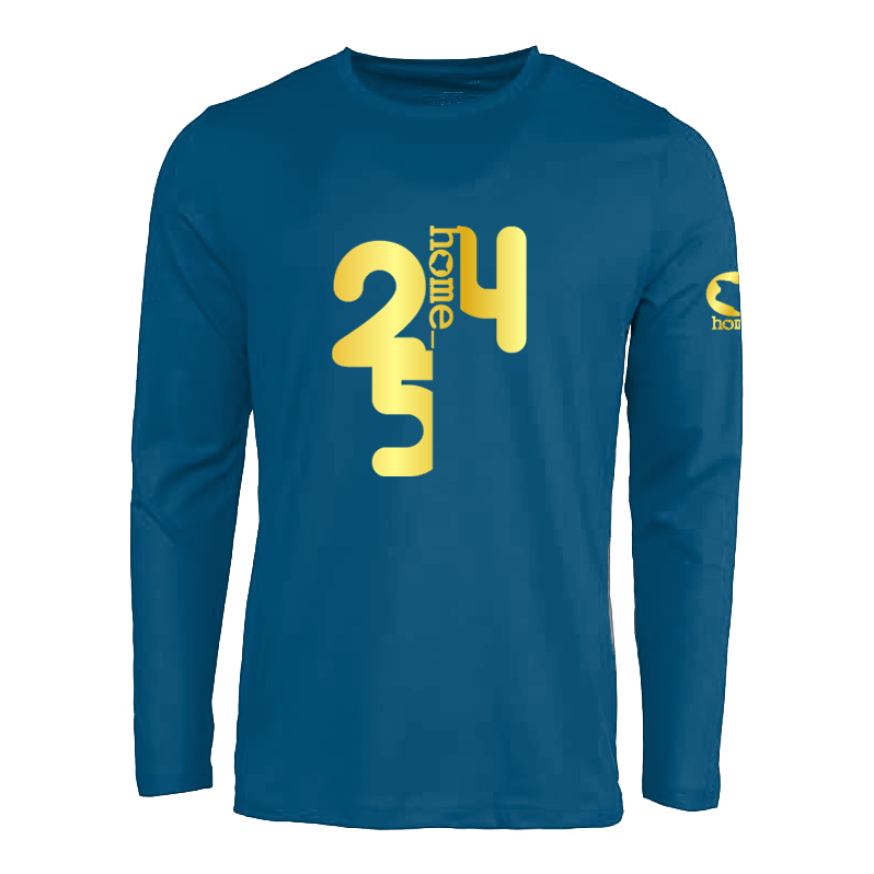 JBeejura Designz | home_254 steel blue long sleeve t-shirt with a gold the 254 print.