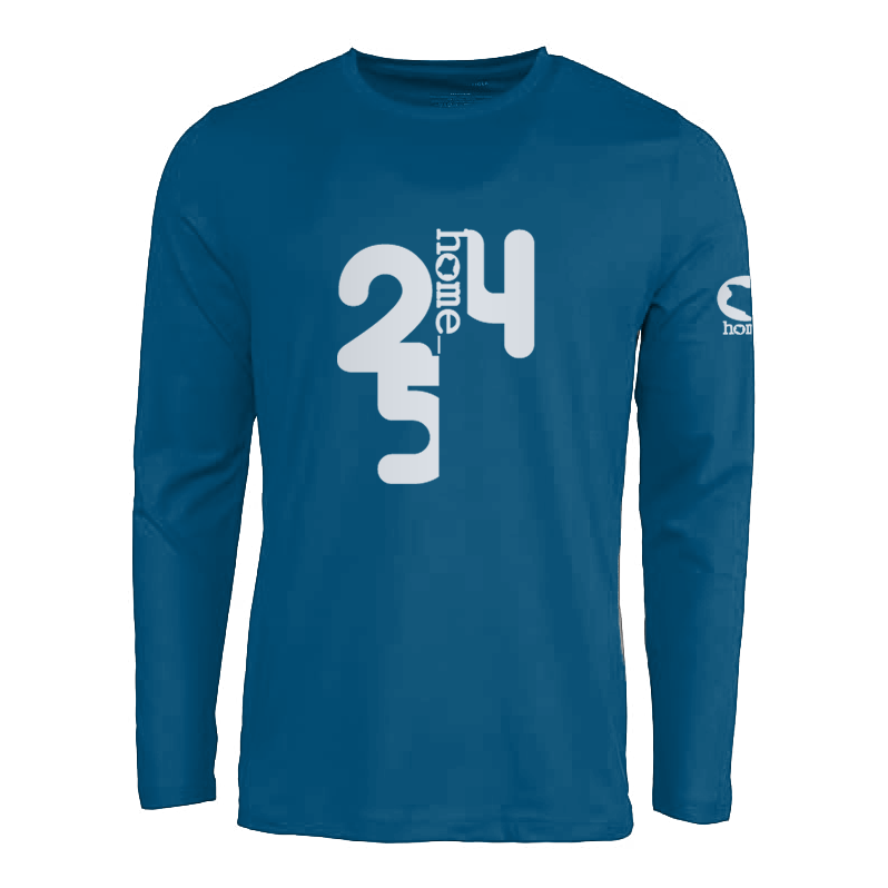 JBeejura Designz | home_254 steel blue long sleeve t-shirt with a silver the 254 print.