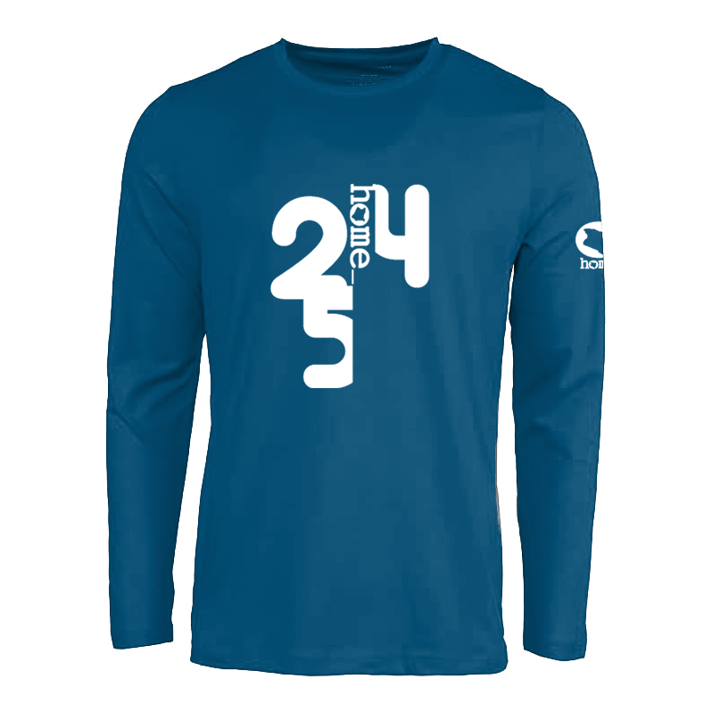JBeejura Designz | home_254 steel blue long sleeve t-shirt with a white the 254 print.