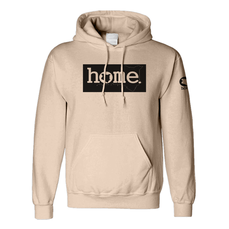 home_254 LIGHT BROWN HOODIE (MID-HEAVY FABRIC) WITH A BLACK CLASSIC  PRINT