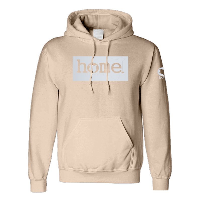 home_254 LIGHT BROWN HOODIE (MID-HEAVY FABRIC) WITH A SILVER CLASSIC PRINT