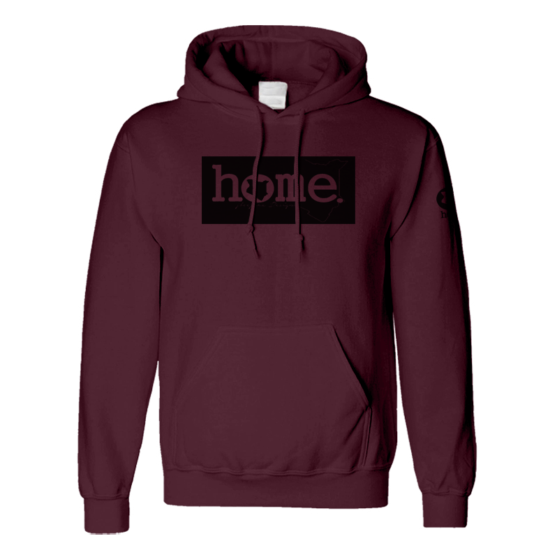 home_254 MAROON HOODIE (MID-HEAVY FABRIC) WITH A BLACK CLASSIC PRINT