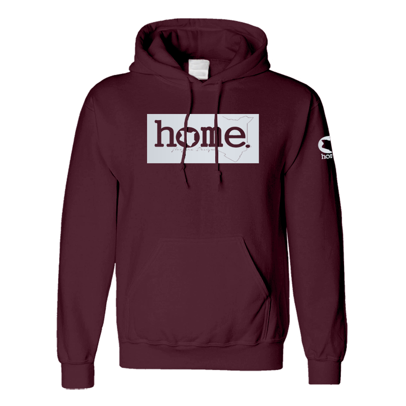 home_254 MAROON HOODIE (MID-HEAVY FABRIC) WITH A SILVER CLASSIC PRINT