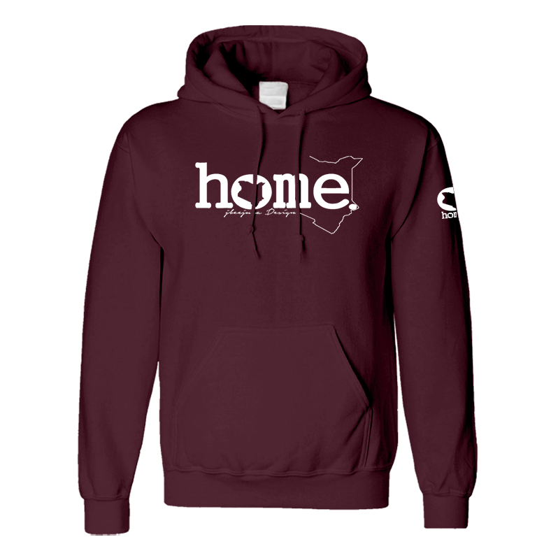 home_254 MAROON HOODIE (MID-HEAVY FABRIC) WITH A WHITE WORDS PRINT