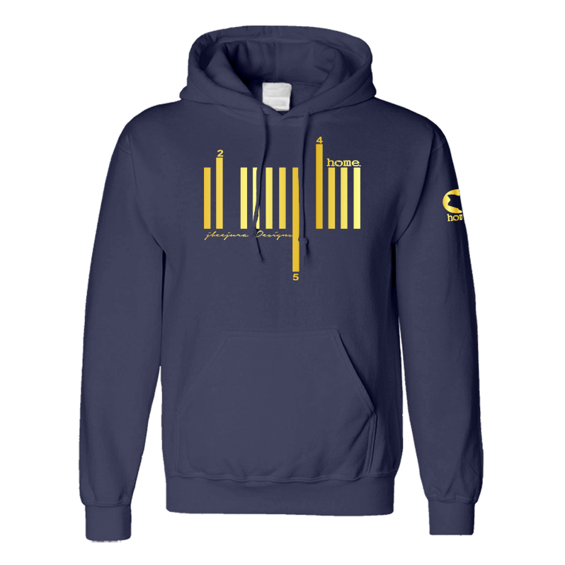 Navy blue and gold hoodie on sale