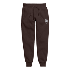 home_254 KIDS SWEATPANTS PICTURE FOR DARK BROWN HEAVY FABRIC SILVER CLASSIC PRINT