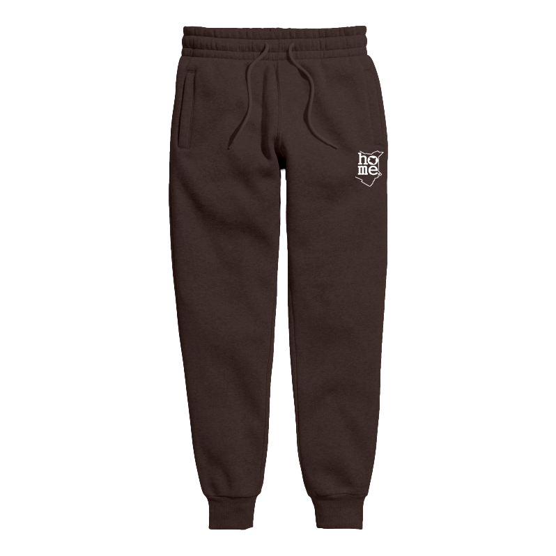 home_254 KIDS SWEATPANTS PICTURE FOR DARK BROWN HEAVY FABRIC WHITE CLASSIC PRINT
