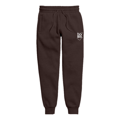 home_254 KIDS SWEATPANTS PICTURE FOR DARK BROWN HEAVY FABRIC WHITE CLASSIC PRINT