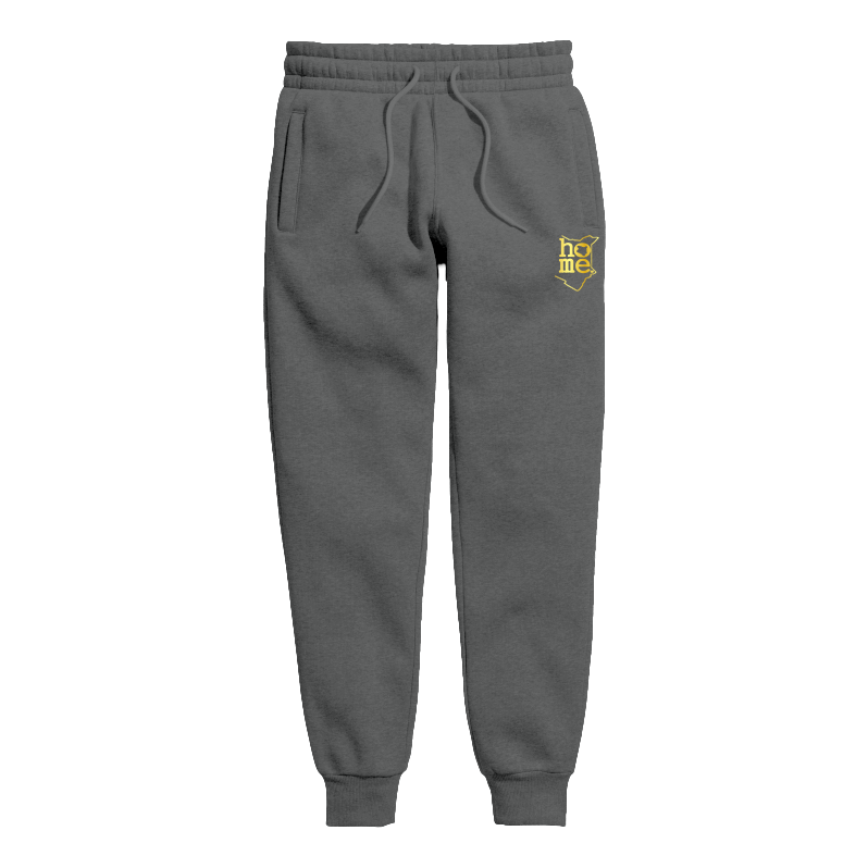 home_254 KIDS SWEATPANTS PICTURE FOR DARK GREY MID-HEAVY FABRIC GOLD CLASSIC PRINT