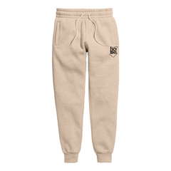 home_254 KIDS SWEATPANTS PICTURE FOR LIGHT BROWN IN MID-HEAVY FABRIC WITH BLACK CLASSIC PRINT