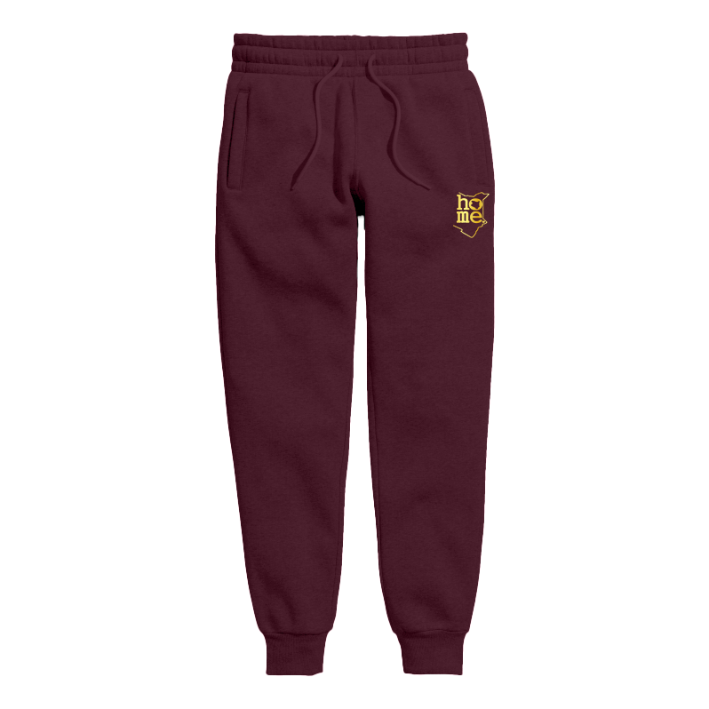 home_254 KIDS SWEATPANTS PICTURE FOR MAROON IN MID-HEAVY FABRIC WITH GOLD CLASSIC PRINT