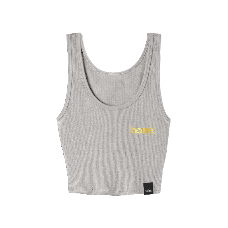 home_254 LIGHT GREY MUSHIE VEST TOP WITH A GOLD 3D WORDS PRINT 