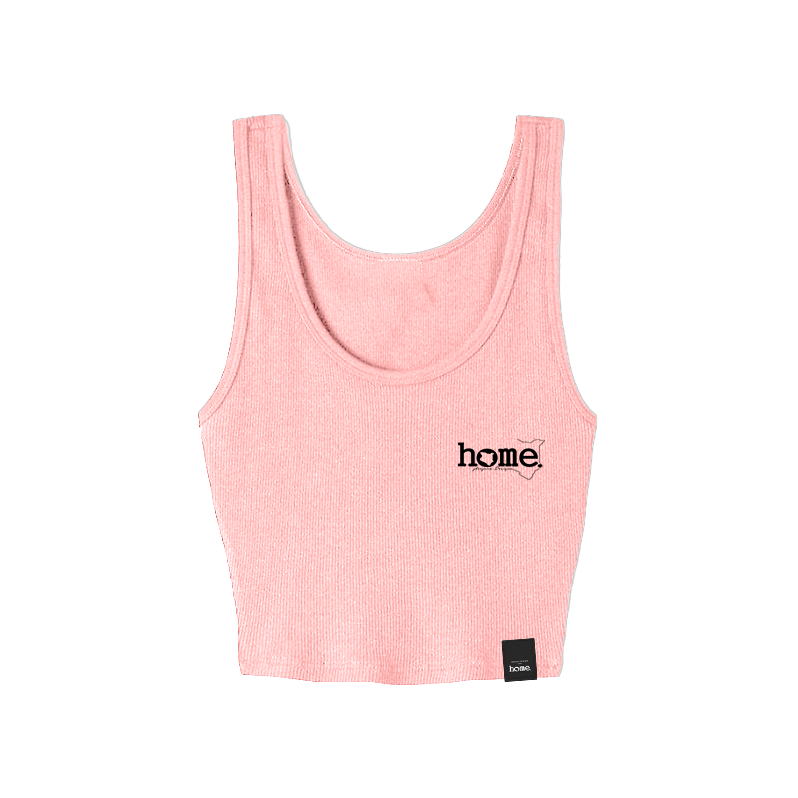 home_254 PEACH MUSHIE VEST TOP WITH A BLACK 3D WORDS PRINT 