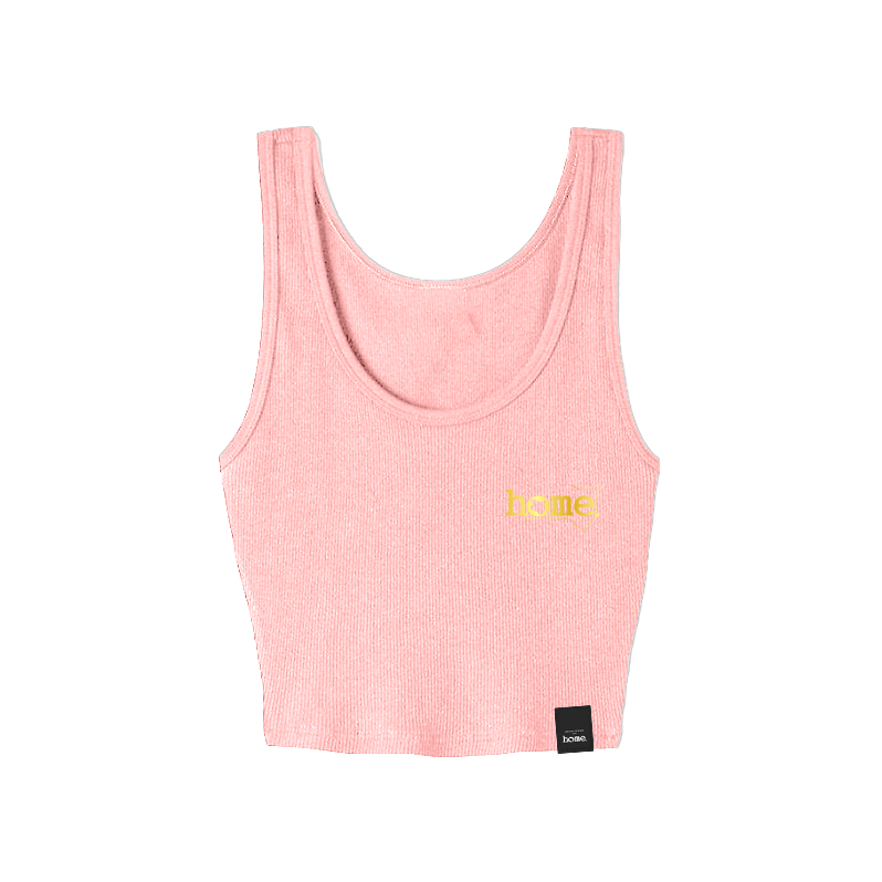 home_254 PEACH MUSHIE VEST TOP WITH A GOLD 3D WORDS PRINT 