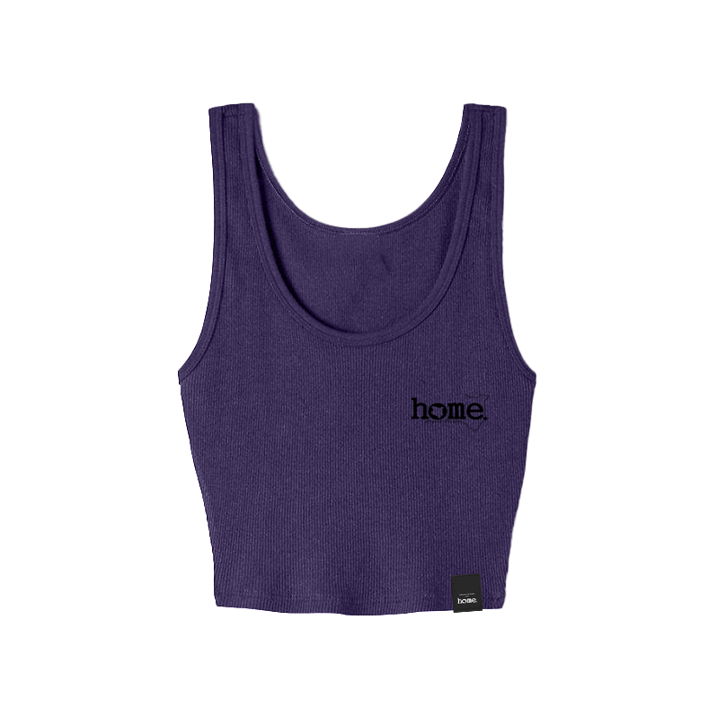 home_254 PURPLE MUSHIE VEST TOP WITH A BLACK 3D WORDS PRINT 