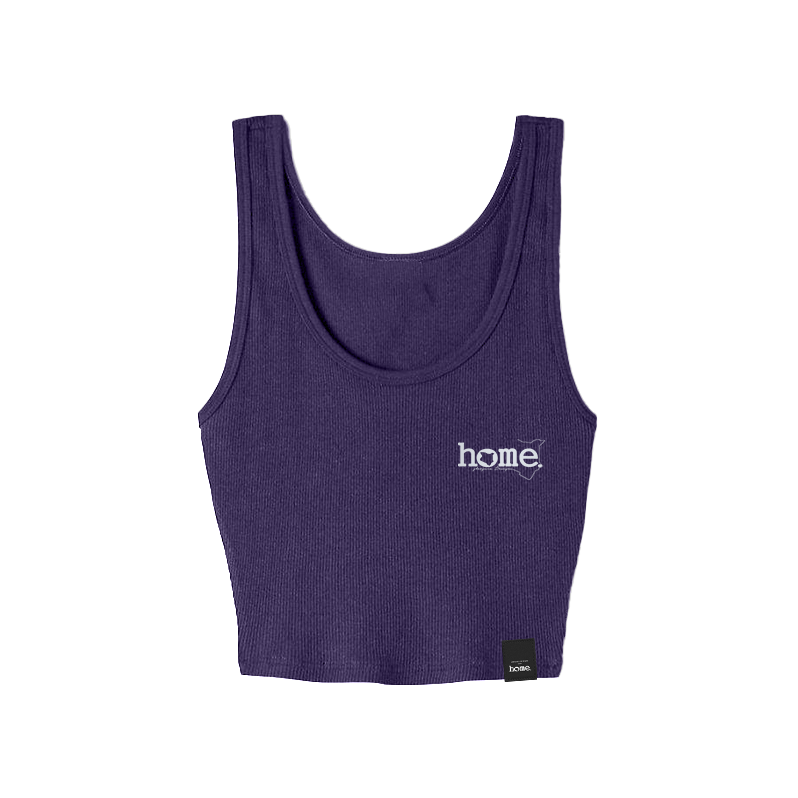 home_254 PURPLE MUSHIE VEST TOP WITH A SILVER 3D WORDS PRINT 