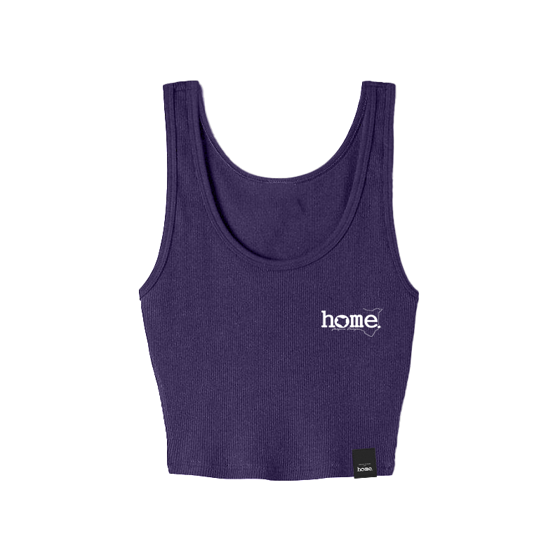 home_254 PURPLE MUSHIE VEST TOP WITH A WHITE 3D WORDS PRINT 