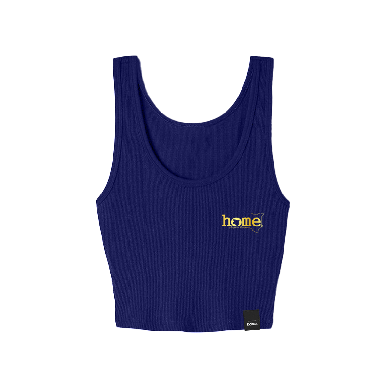 home_254 ROYAL BLUE MUSHIE VEST TOP WITH A GOLD 3D WORDS PRINT 