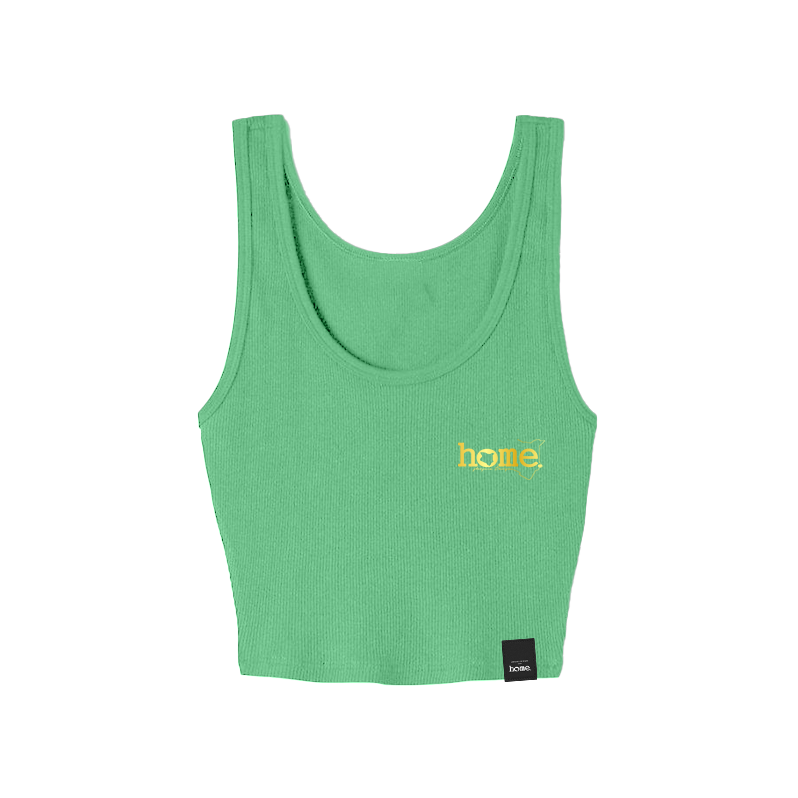 home_254 TURQUOISE GREEN MUSHIE VEST TOP WITH A GOLD 3D WORDS PRINT 