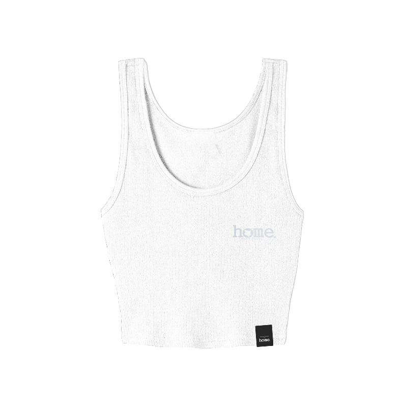 home_254 WHITE MUSHIE VEST TOP WITH A SILVER 3D WORDS PRINT 