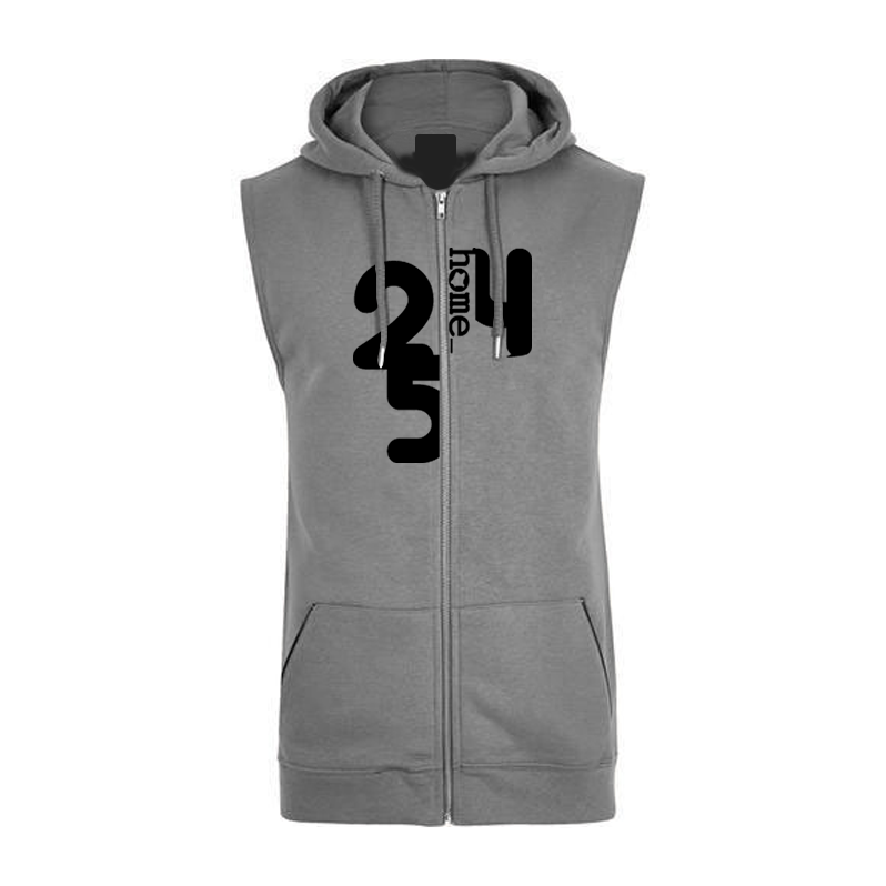Sleeveless Hoodie  - Dark Grey (Heavy Fabric)
