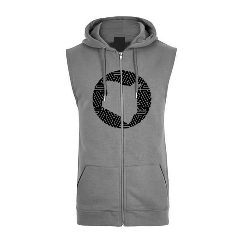 Sleeveless Hoodie  - Dark Grey (Heavy Fabric)