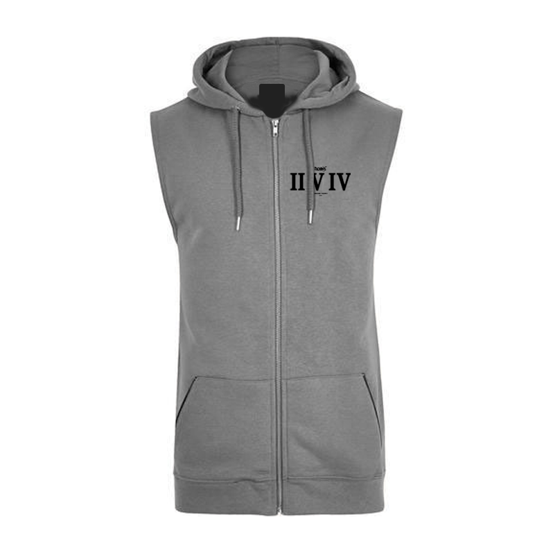 Sleeveless Hoodie  - Dark Grey (Heavy Fabric)