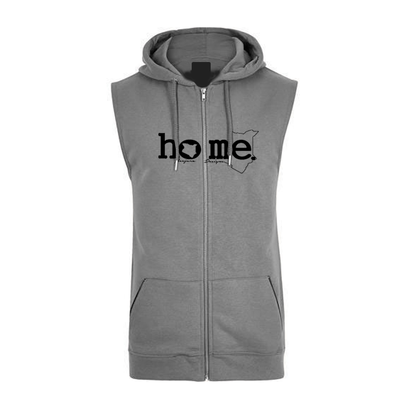 Sleeveless Hoodie  - Dark Grey (Heavy Fabric)