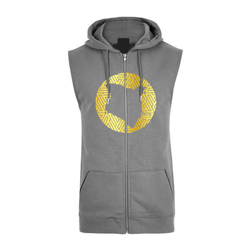 Sleeveless Hoodie  - Dark Grey (Heavy Fabric)