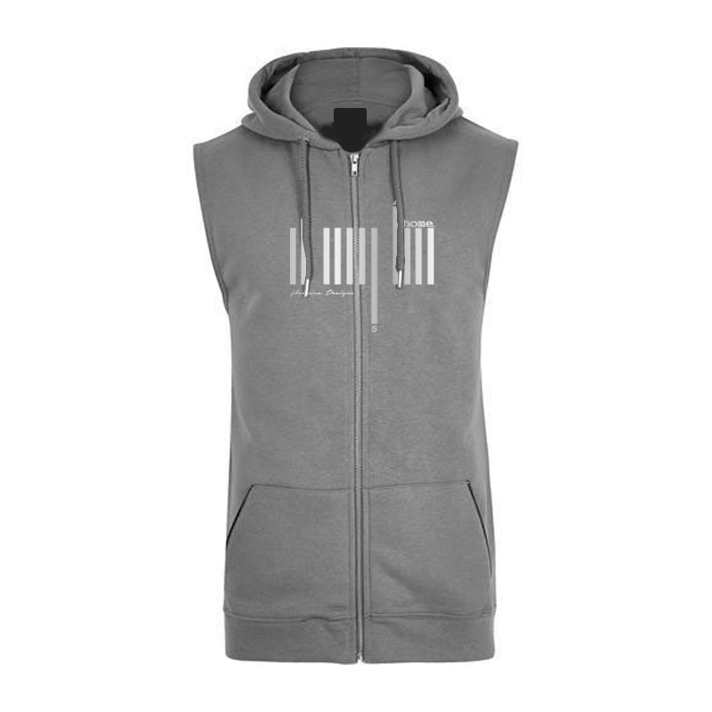 Sleeveless Hoodie  - Dark Grey (Heavy Fabric)