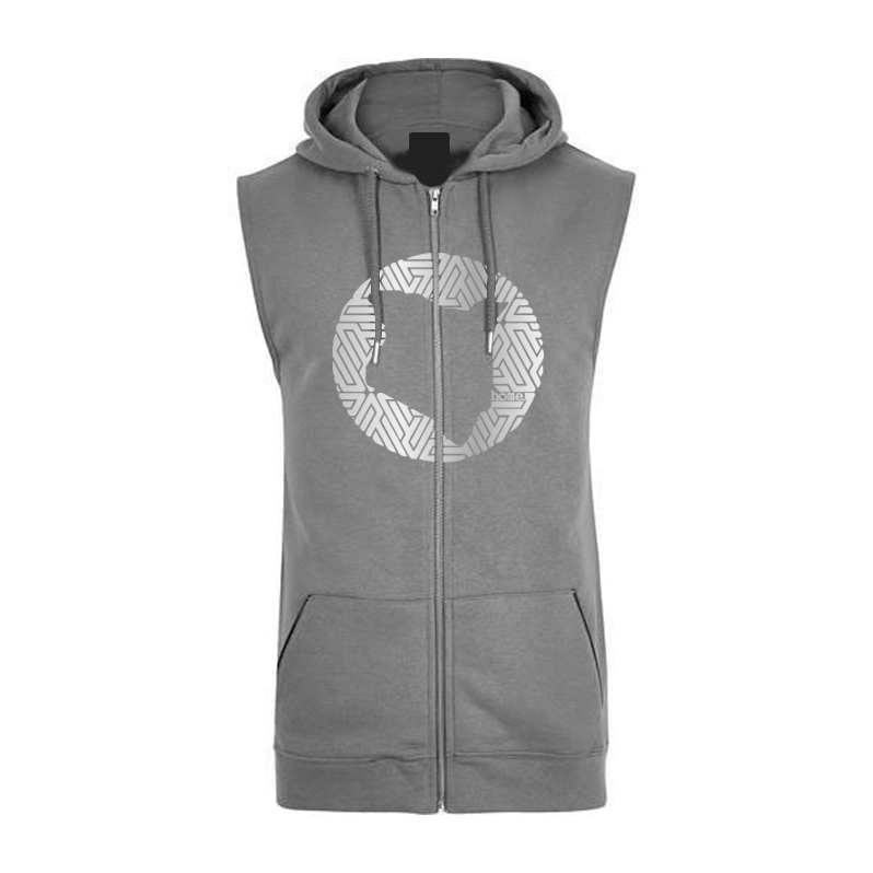 Sleeveless Hoodie  - Dark Grey (Heavy Fabric)